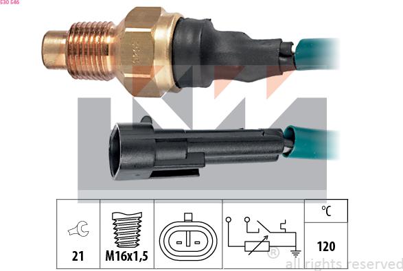 KW 530 546 - Sensore, Temperatura refrigerante autozon.pro