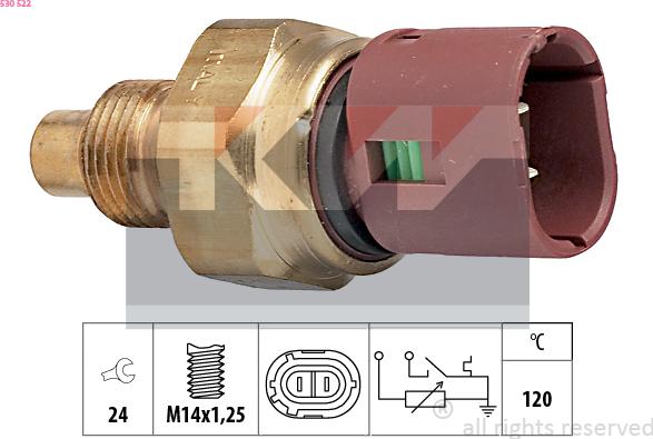 KW 530 522 - Sensore, Temperatura refrigerante autozon.pro