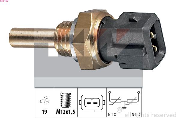 KW 530 192 - Sensore, Temperatura refrigerante autozon.pro