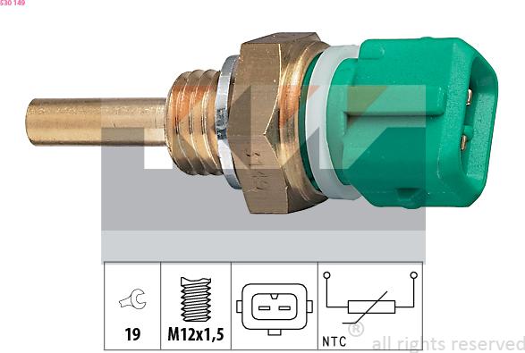 KW 530 149 - Sensore, Temperatura refrigerante autozon.pro