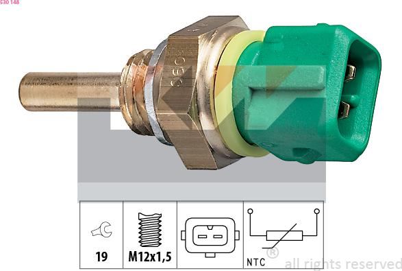 KW 530 148 - Sensore, Temperatura refrigerante autozon.pro