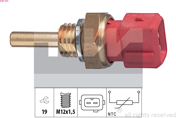 KW 530 155 - Sensore, Temperatura refrigerante autozon.pro