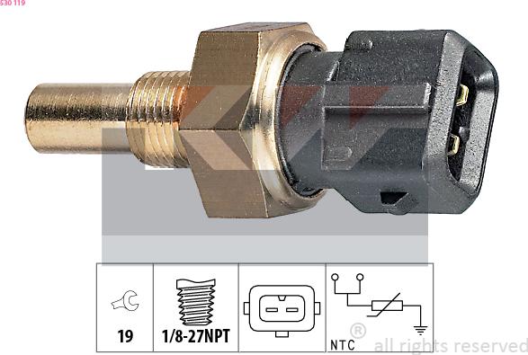 KW 530 119 - Sensore, Temperatura refrigerante autozon.pro