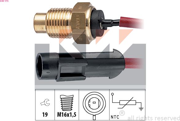 KW 530 175 - Sensore, Temperatura refrigerante autozon.pro