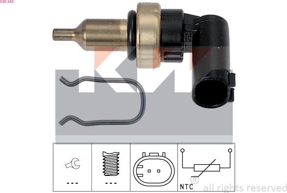 KW 530 343 - Sensore, Temperatura refrigerante autozon.pro