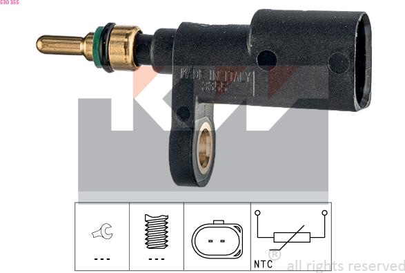 KW 530 355 - Sensore, Temperatura refrigerante autozon.pro