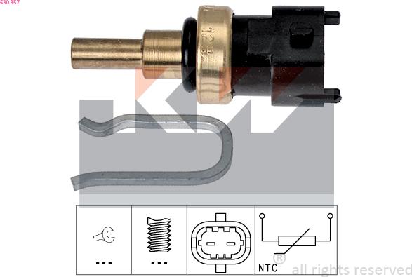 KW 530 357 - Sensore, Temperatura refrigerante autozon.pro