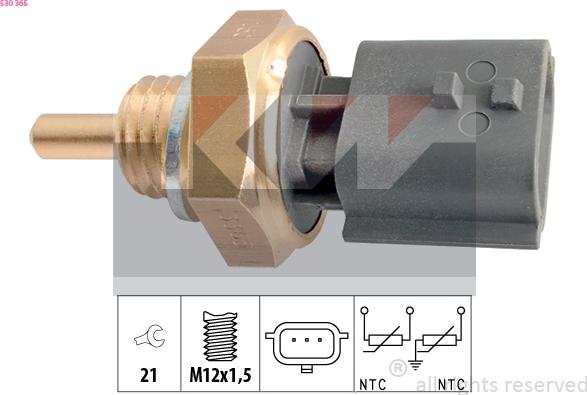 KW 530 365 - Sensore, Temperatura refrigerante autozon.pro