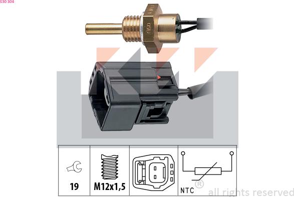 KW 530 304 - Sensore, Temperatura refrigerante autozon.pro