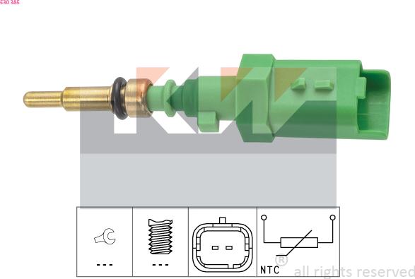 KW 530 385 - Sensore, Temperatura refrigerante autozon.pro