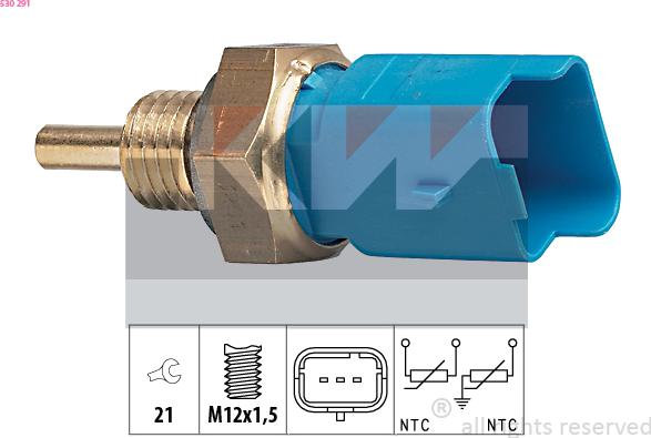 KW 530 291 - Sensore, Temperatura refrigerante autozon.pro