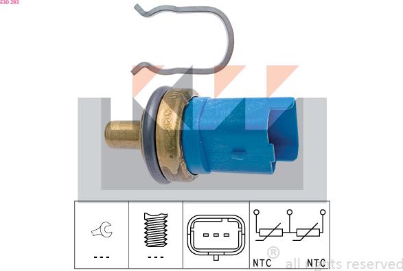 KW 530 293 - Sensore, Temperatura refrigerante autozon.pro