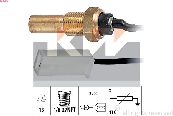 KW 530 250 - Sensore, Temperatura olio autozon.pro