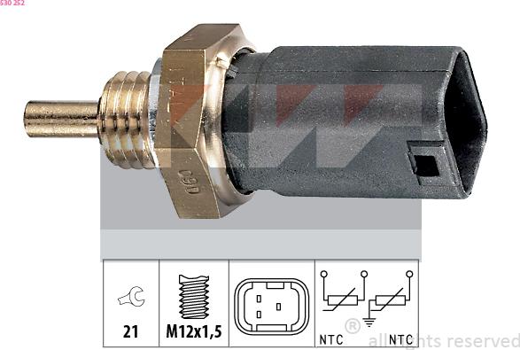 KW 530 252 - Sensore, Temperatura refrigerante autozon.pro