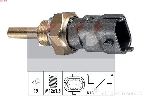 KW 530 264 - Sensore, Temperatura refrigerante autozon.pro