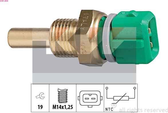 KW 530 204 - Sensore, Temperatura refrigerante autozon.pro