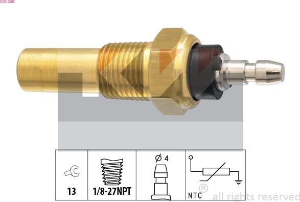 KW 530 208 - Sensore, Temperatura refrigerante autozon.pro