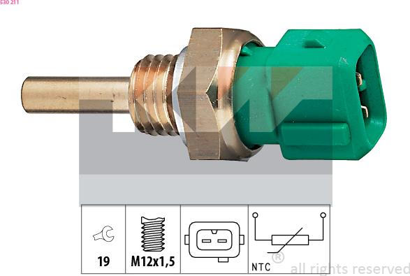 KW 530 211 - Sensore, Temperatura refrigerante autozon.pro