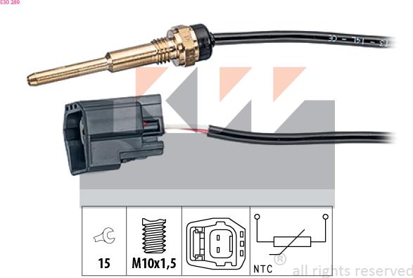 KW 530 289 - Sensore, Temperatura refrigerante autozon.pro