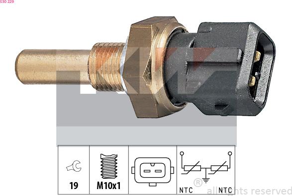 KW 530 229 - Sensore, Temperatura refrigerante autozon.pro