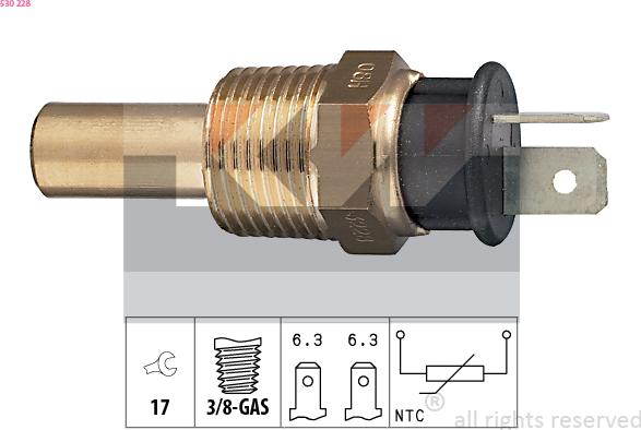 KW 530 228 - Sensore, Temperatura refrigerante autozon.pro