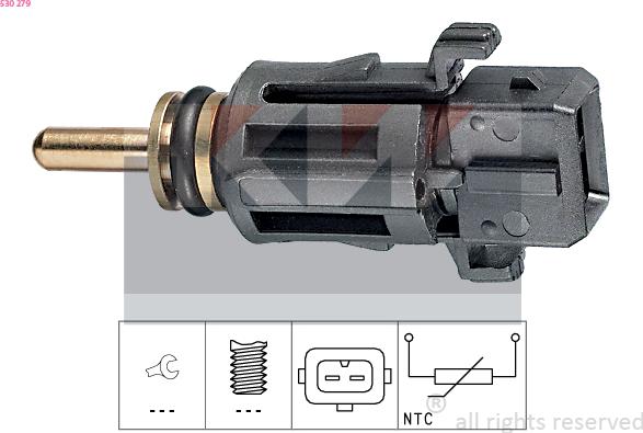 KW 530 279 - Sensore, Temperatura refrigerante autozon.pro