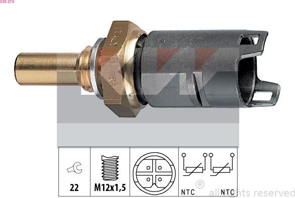 KW 530 274 - Sensore, Temperatura refrigerante autozon.pro