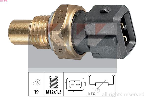 KW 530 270 - Sensore, Temperatura refrigerante autozon.pro