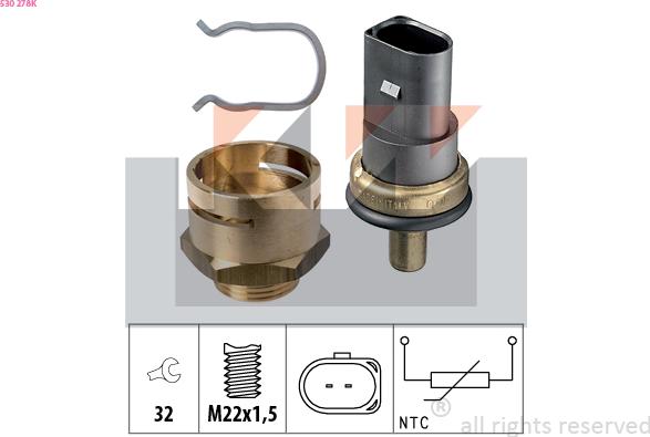 KW 530 278K - Sensore, Temperatura refrigerante autozon.pro