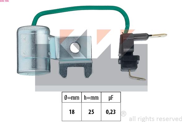 KW 606 196 - Condensatore, Impianto d'accensione autozon.pro