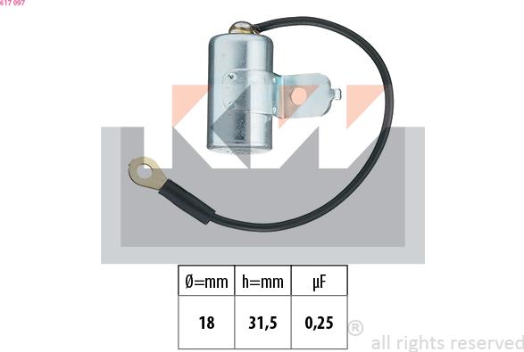 KW 617 097 - Condensatore, Impianto d'accensione autozon.pro