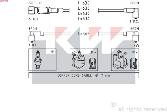 KW 359 493 - Kit cavi accensione autozon.pro