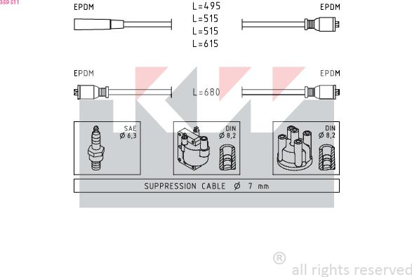 KW 359 511 - Kit cavi accensione autozon.pro