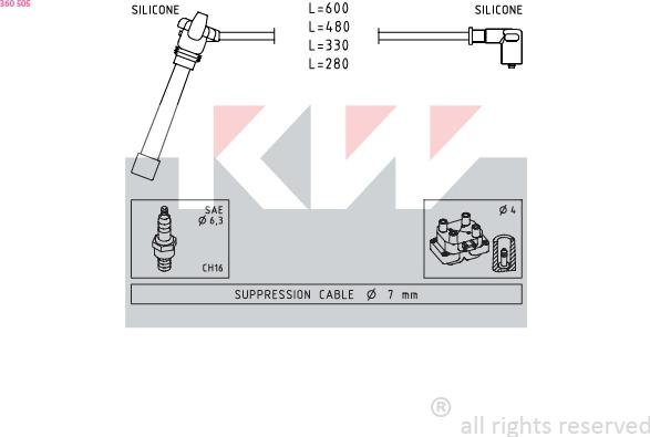 KW 360 505 - Kit cavi accensione autozon.pro