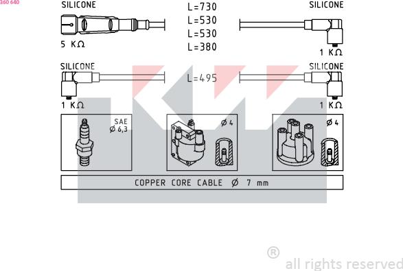 KW 360 640 - Kit cavi accensione autozon.pro