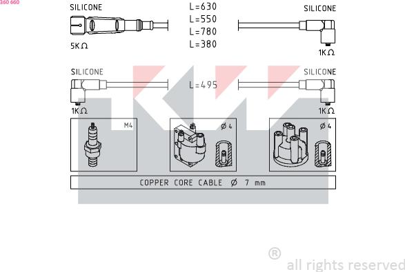 KW 360 660 - Kit cavi accensione autozon.pro