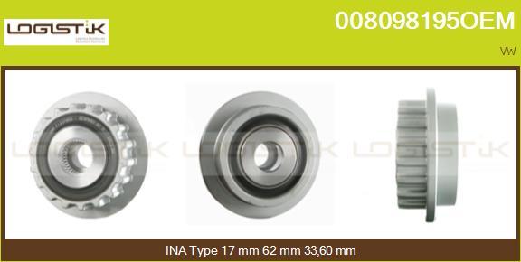 LGK 008098195OEM - Puleggia cinghia, Alternatore autozon.pro