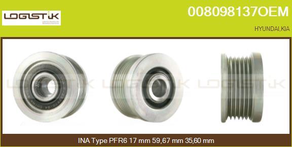 LGK 008098137OEM - Puleggia cinghia, Alternatore autozon.pro