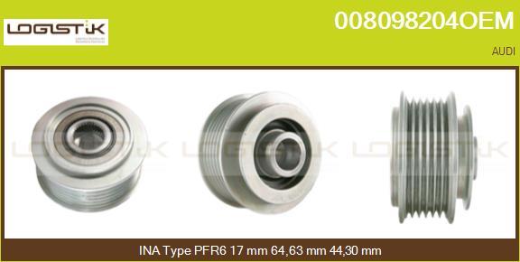 LGK 008098204OEM - Puleggia cinghia, Alternatore autozon.pro