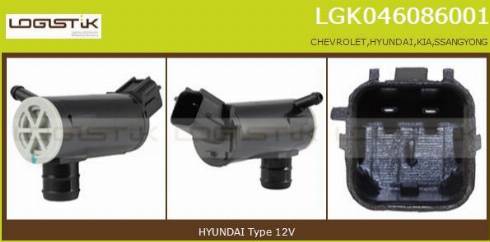 LGK LGK046086001 - Pompa acqua lavaggio, Pulizia cristalli autozon.pro