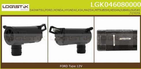 LGK LGK046080000 - Pompa acqua lavaggio, Pulizia cristalli autozon.pro