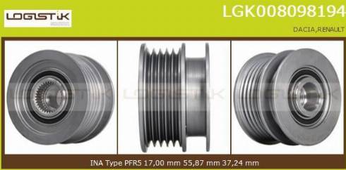 LGK LGK008098194 - Puleggia cinghia, Alternatore autozon.pro