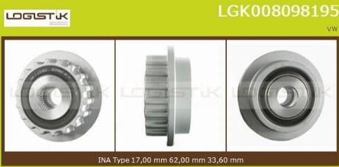 LGK LGK008098195 - Puleggia cinghia, Alternatore autozon.pro