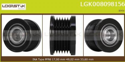 LGK LGK008098156 - Puleggia cinghia, Alternatore autozon.pro