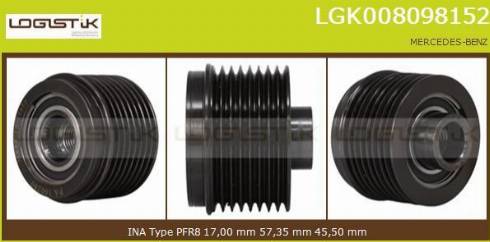 LGK LGK008098152 - Puleggia cinghia, Alternatore autozon.pro