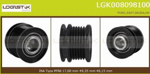 LGK LGK008098100 - Puleggia cinghia, Alternatore autozon.pro