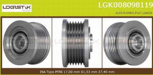 LGK LGK008098119 - Puleggia cinghia, Alternatore autozon.pro