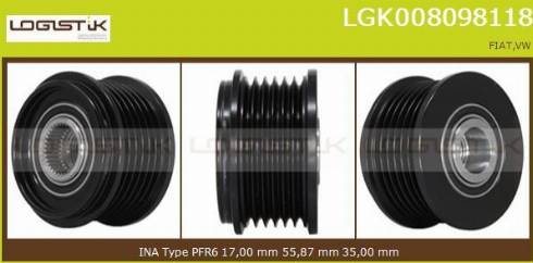 LGK LGK008098118 - Puleggia cinghia, Alternatore autozon.pro