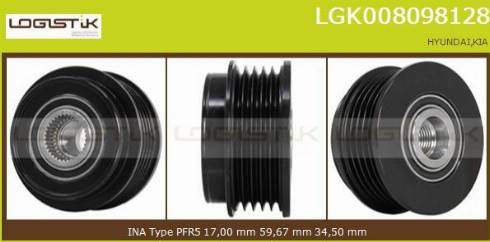 LGK LGK008098128 - Puleggia cinghia, Alternatore autozon.pro