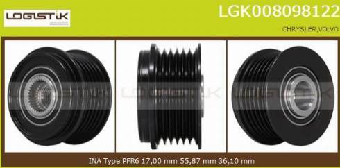 LGK LGK008098122 - Puleggia cinghia, Alternatore autozon.pro